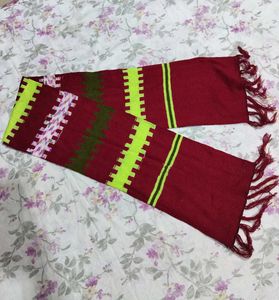 Red & Green Striped Dupatta