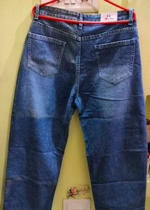 Embroidered Blue Denim Jeans