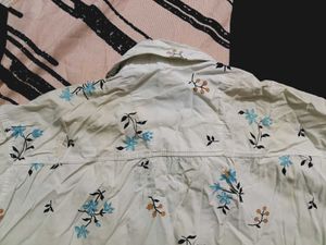 Men's Cream Floral Print Shirt