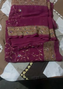 Embroidered Silk Saree