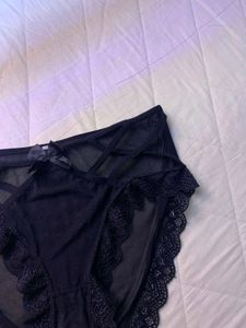 Black Lace Trim Briefs