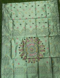 Embroidered Katha Stitch Saree