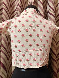 Floral Print Cropped Shirt