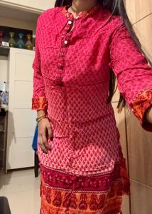 Vibrant Pink Printed Kurta