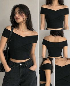 Chic Off-Shoulder Ribbed Crop Top