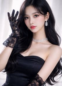 black mesh party gloves 🧤
