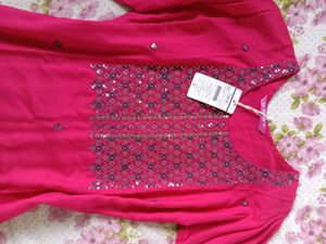 Vibrant Pink Embellished Kurta