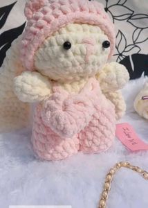 Crochet Bunny Doll, Fully Handmade Stuffed Toy