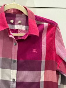 Burberry pink check shirt