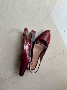 Chic Red Patent Slingback Flats (EU 34)