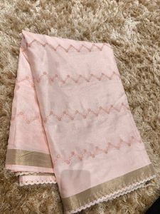 Beautiful Pink Embroidered Saree