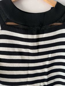 Striped Bell Sleeve Crop Top