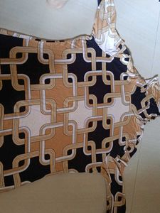 Retro Geometric Print Turtleneck Top