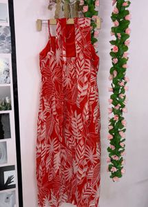 orange ethnic motif dress
