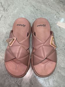 Pink Cross Strap Platform Sandals