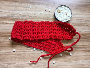 Handmade Crochet Red Headband