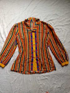 Vibrant korean Striped Ethnic shirt