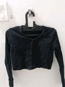 Black Cropped Cardigan