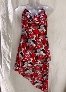 I. Vibrant Floral Halter Neck Dress