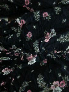 Floral Print Lace-Up Blouse
