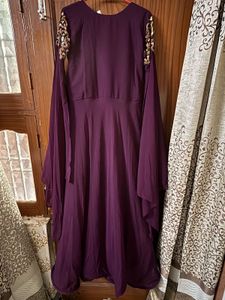 Elegant Purple Embroidered Gown