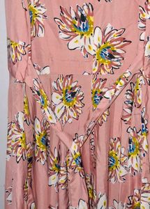 Floral Print A-Line Midi Dress
