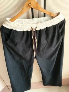 Black wide leg low waist pants