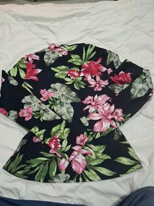 Chic Floral Print Mock Neck Top (negotiable)