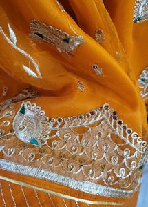 stitched rajputi poshak in orange colour