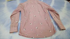 Men's Pink Floral Print Casual Shirt