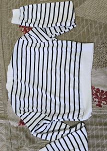 Striped Long Sleeve Cropped Sweater