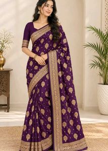Elegant Purple banarasi Saree