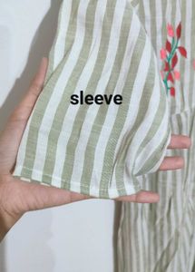 Striped Embroidered Dress