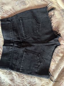 High-Waisted Ripped Denim Shorts