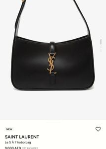 Saint Laurent Black YSL Hobo Bag