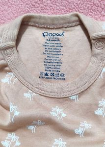 popees brown cotton onesie 0-3 M Like New