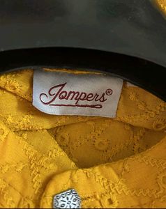 Men's Yellow Embroidered Kurta