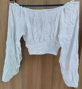 L.A. HEARTS' White Long Sleeve Crop Top