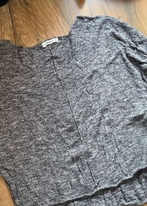 Grey Marled Long Sleeve Top
