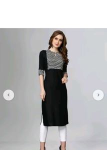 Stylish Black Kurta with Geometric Print