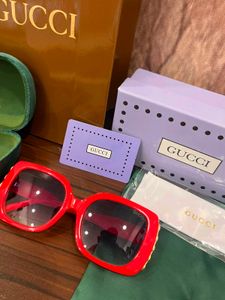 Gucci Red Sunglasses with Embellishments