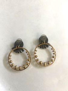 Unique Evil Eye Pearl Hoop Earrings