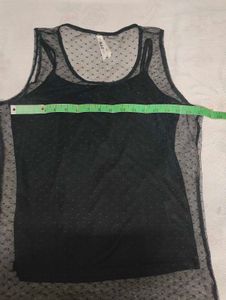 Sheer Black Polka Dot Tunic Top