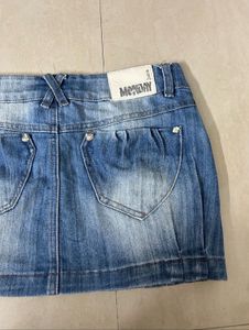 Blue Denim Mini Skirt