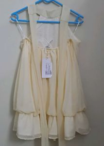 Elegant Off-White Halter Neck Mini Dress