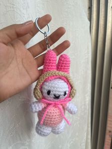Crocheted miffy Bunny Keychain