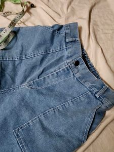 Blue Denim Cargo Pants