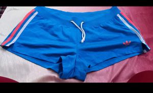 Adidas Blue Striped Athletic Shorts