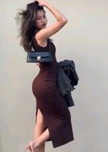 Littlebox ruched bodycon dress🤎