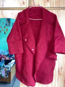 Chic Red Oversized Blazer